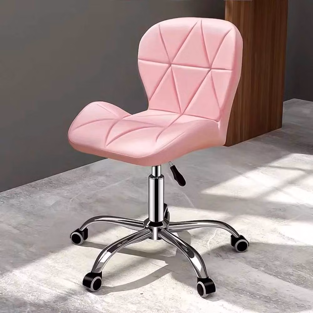 FORGEVIO Adjustable Pink Dressing Table Vanity Stool with Synthetic Leather and Castors – 2