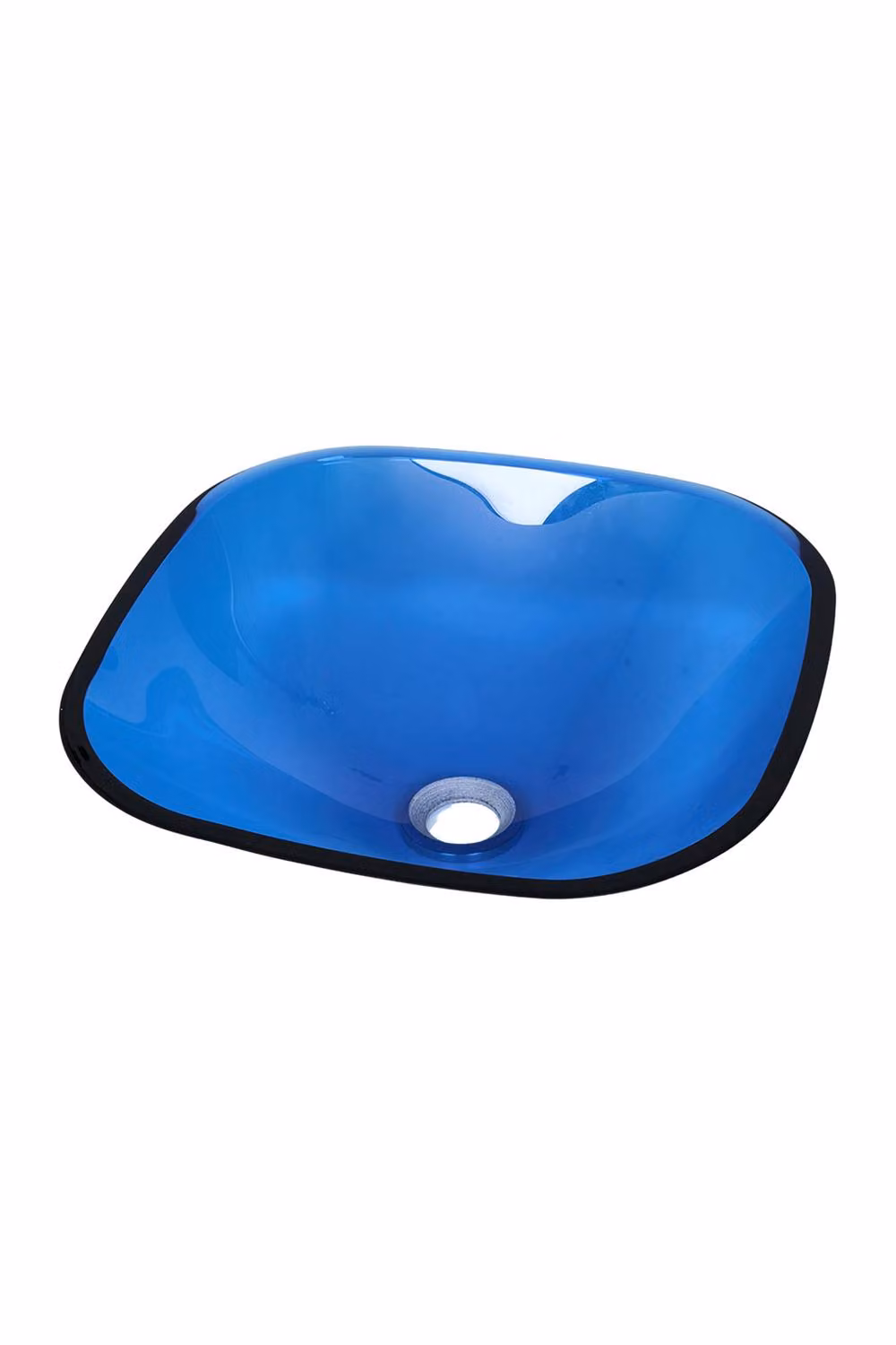 Living and Home Blue Glass Topmount Vessel Sink Vanity – 5