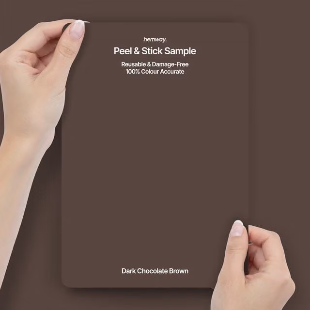 Hemway Interior Paint Sample Peel and Stick Swatch in Dark Chocolate Brown