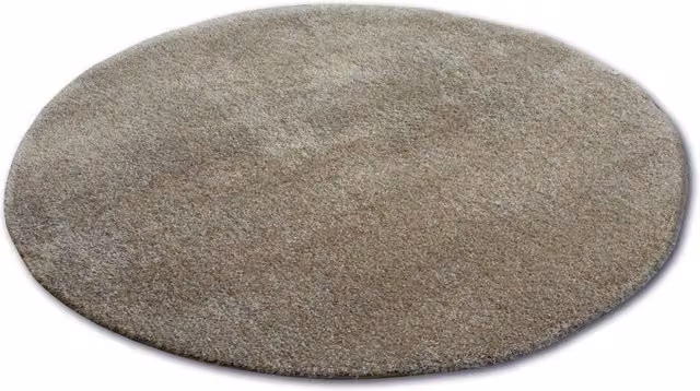RugsX Brown Micro Shaggy Round Polyester Rug, Diameter: 100 cm – 1