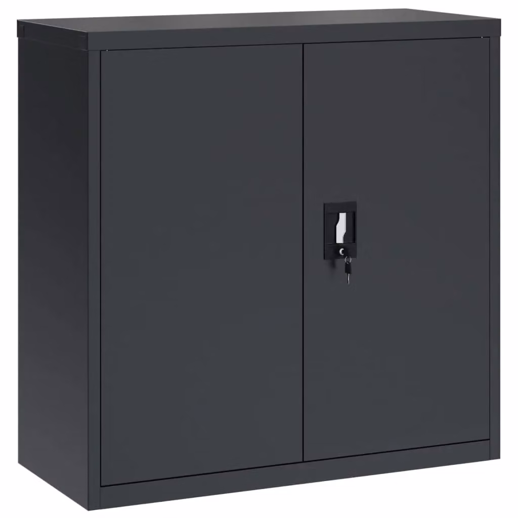 Berkfield Home Anthracite Steel File Cabinet with Lock and Adjustable Shelves, W/D/H: 90 x 40 x 90 cm – 2