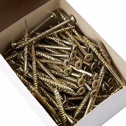 ForgeFix Torx Self-Drilling Wood Screws, Yellow Galvanised, 100 Pack, Diameter: 5.0 mm, Length: 70 mm – 2