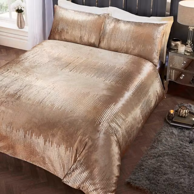 Rapport Home Tiffany Gold Velvet Duvet Cover, 180 x 200 cm