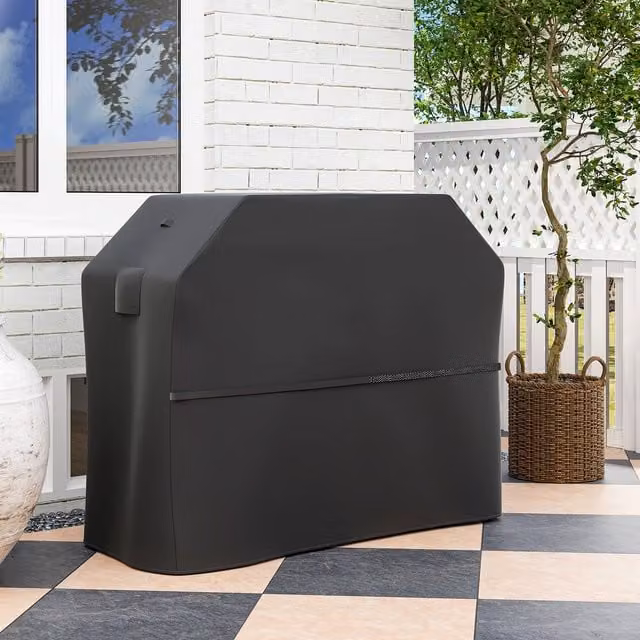 Outsunny Waterproof Polyester Gas Grill Cover, Black, W/D/H: 147 x 61 x 122 cm