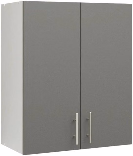 SPETLEK Modern Grey Matt Kitchen Wall Unit Storage Cabinet with Hinged Doors and Internal Shelves