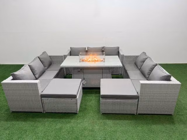 Fimous PE Rattan Lounge Sofa Set Outdoor Garden Furniture in Light Grey