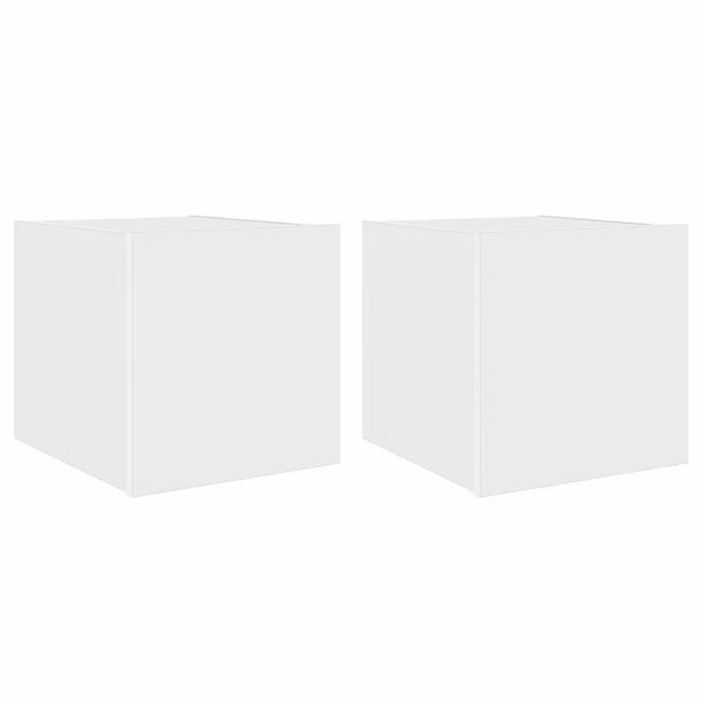 Berkfield Home Set of 2 White LED TV Wall Cabinets, W/D/H: 35 x 30.5 x 30 cm – 2