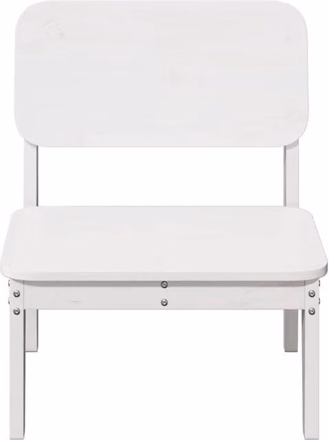 Berkfield Home Beautiful Garden Chair in White Solid Pine Wood, W/D/H: 60 x 52.5 x 72 cm