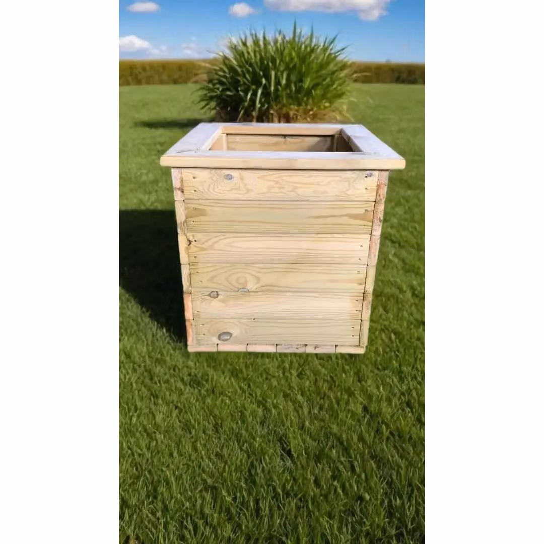 Churnet Valley Garden Furniture Ltd Deluxe Square Planter, 2 Pack, Brown, W: 47 cm x L: 47 cm – 2