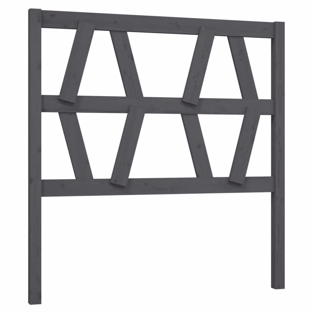 Berkfield Home Beautiful Grey Solid Pine Wood Bed Headboard W: 96 cm, D: 4 cm, H: 100 cm – 3