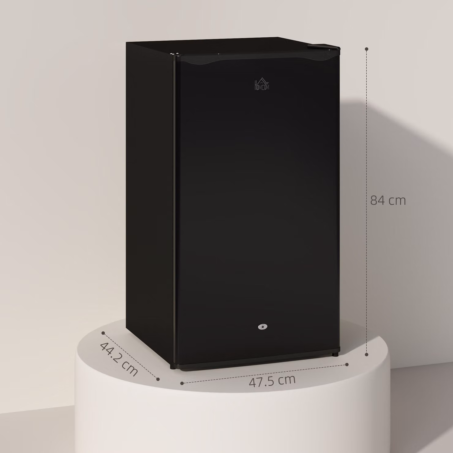 HOMCOM 91L Lockable Freestanding Under-Counter Fridge in Black – 3