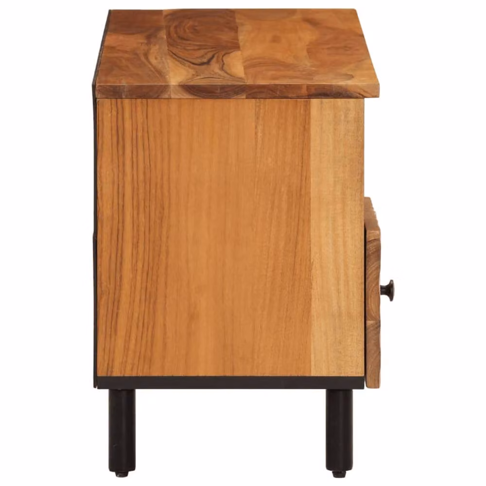 Berkfield Home Industrial TV Cabinet in Brown Solid Acacia Wood, W/D/H: 100 x 33 x 46 cm – 4