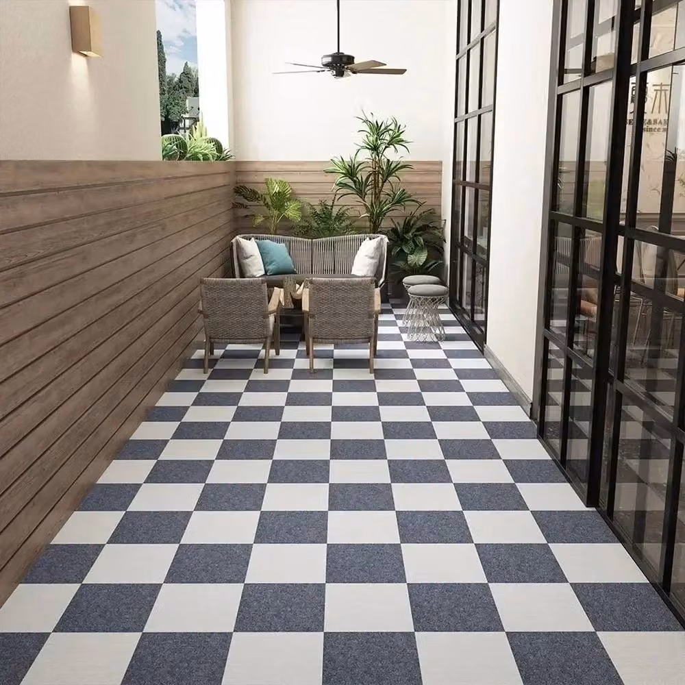 FLAVORA Non-Slip Carpet Floor Tiles, Grey, W/D/H: 50 x 50 x 1 cm – 3
