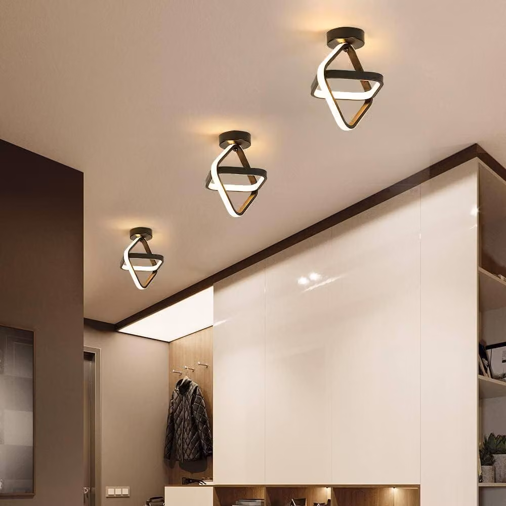 Goeco Modern LED Ring Ceiling Light in Black, 24W, 2700LM, 3000K Warm White – 3