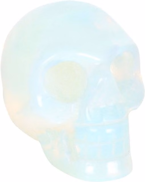 Something Different Dark Matter Opalite Skull Crystal in White