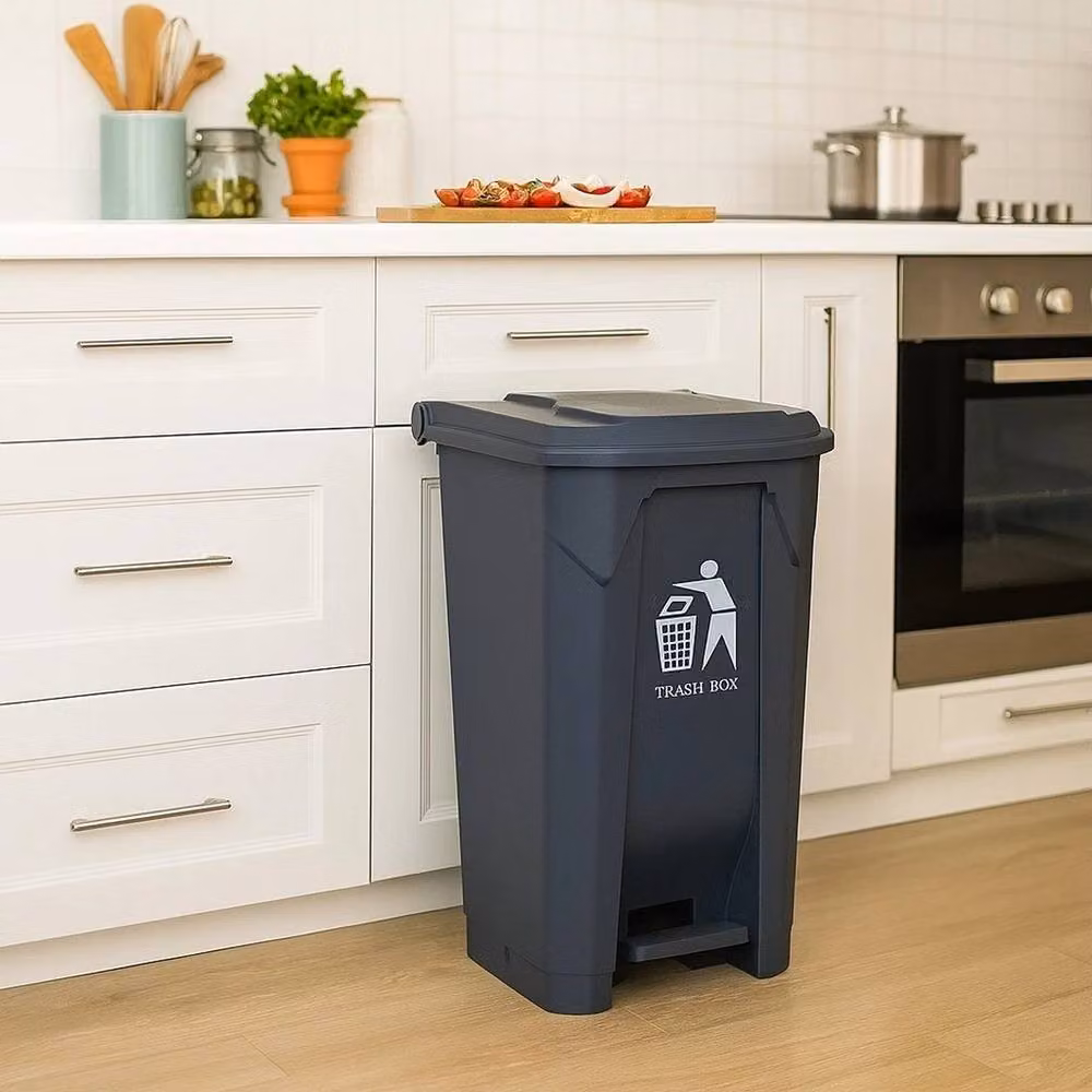 Kelvenix 80L Black Plastic Pedal Bin – 4