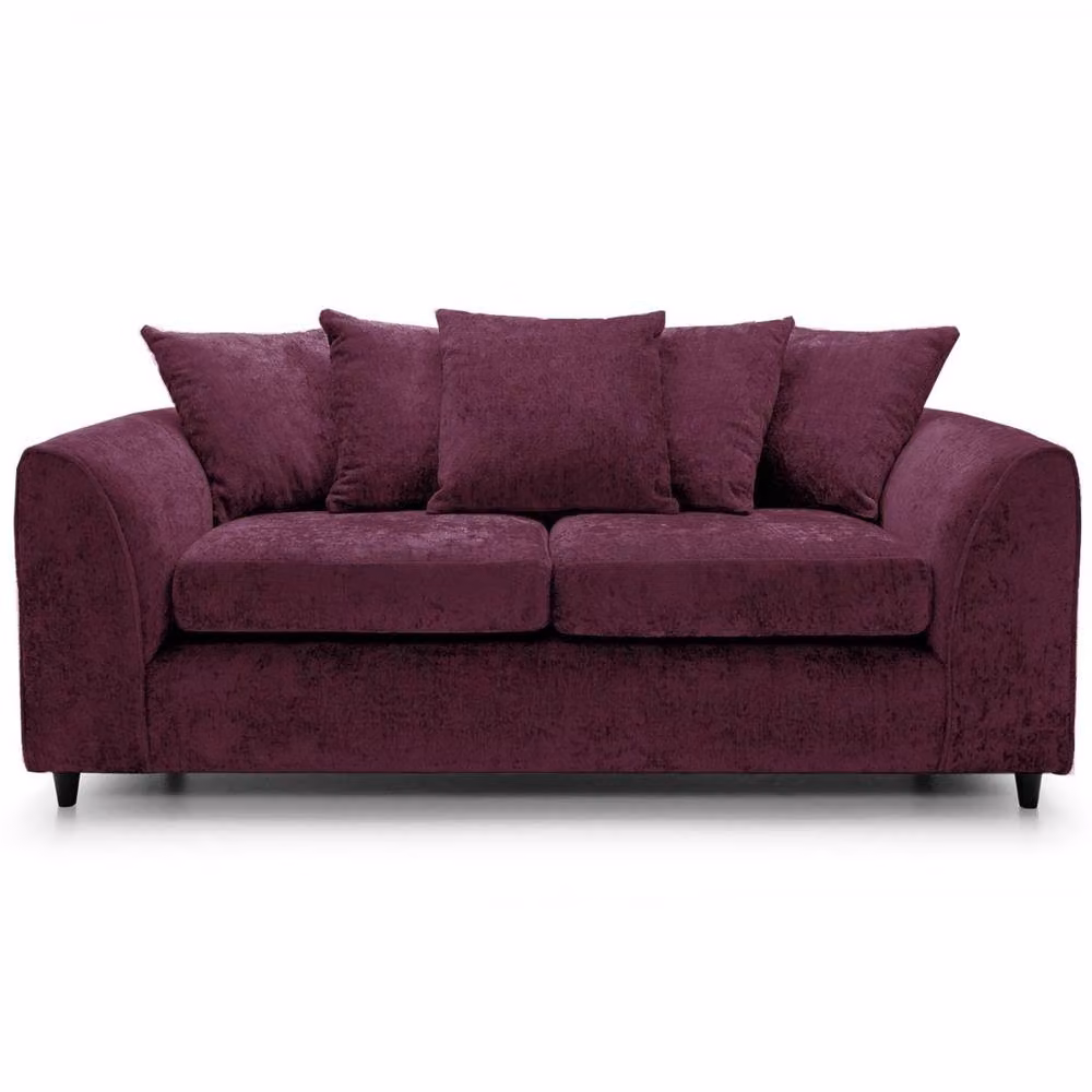 LUXURY LIFE Declan Chenille Fabric 2 Seater Sofa Set in Purple – 2
