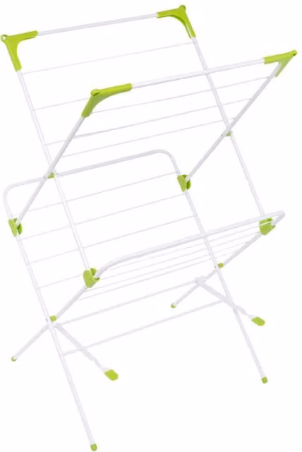 Orwell Double X Clothes Airer in White and Multicolour Coated Steel