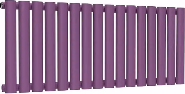 Lux Heat Oval Horizontal Single Wall Mounted Steel Radiator in Purple, W: 96.0 cm, H: 40.0 cm