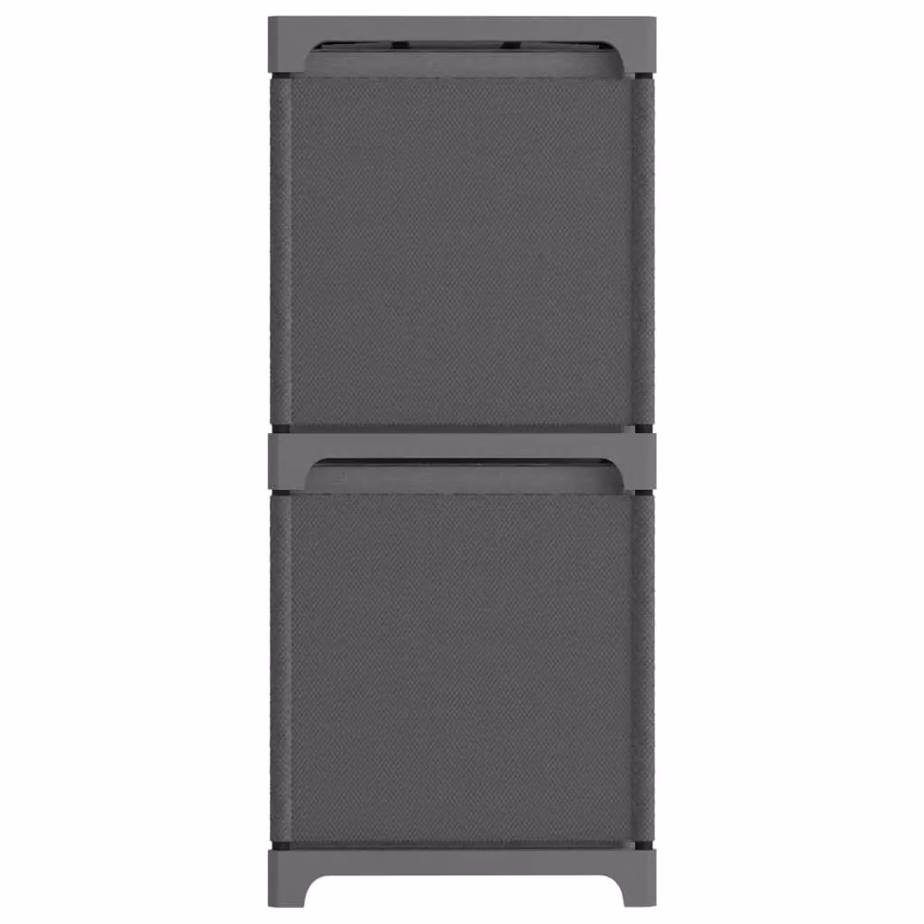 Berkfield Home 4-Cube Display Shelf with Boxes in Grey, W/D/H: 69 x 30 x 72.5 cm – 2