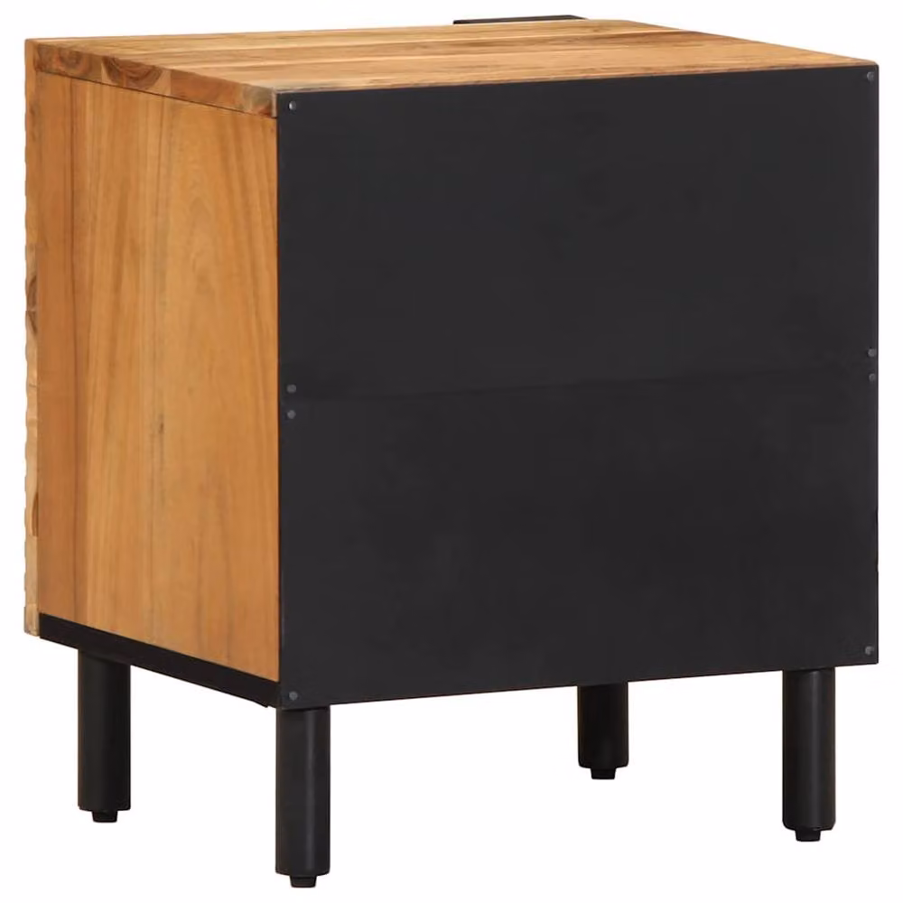 Berkfield Home Elegant Bedside Cabinets, Set of 2, Brown Solid Acacia Wood, W/D/H: 40 x 33 x 46 cm – 4