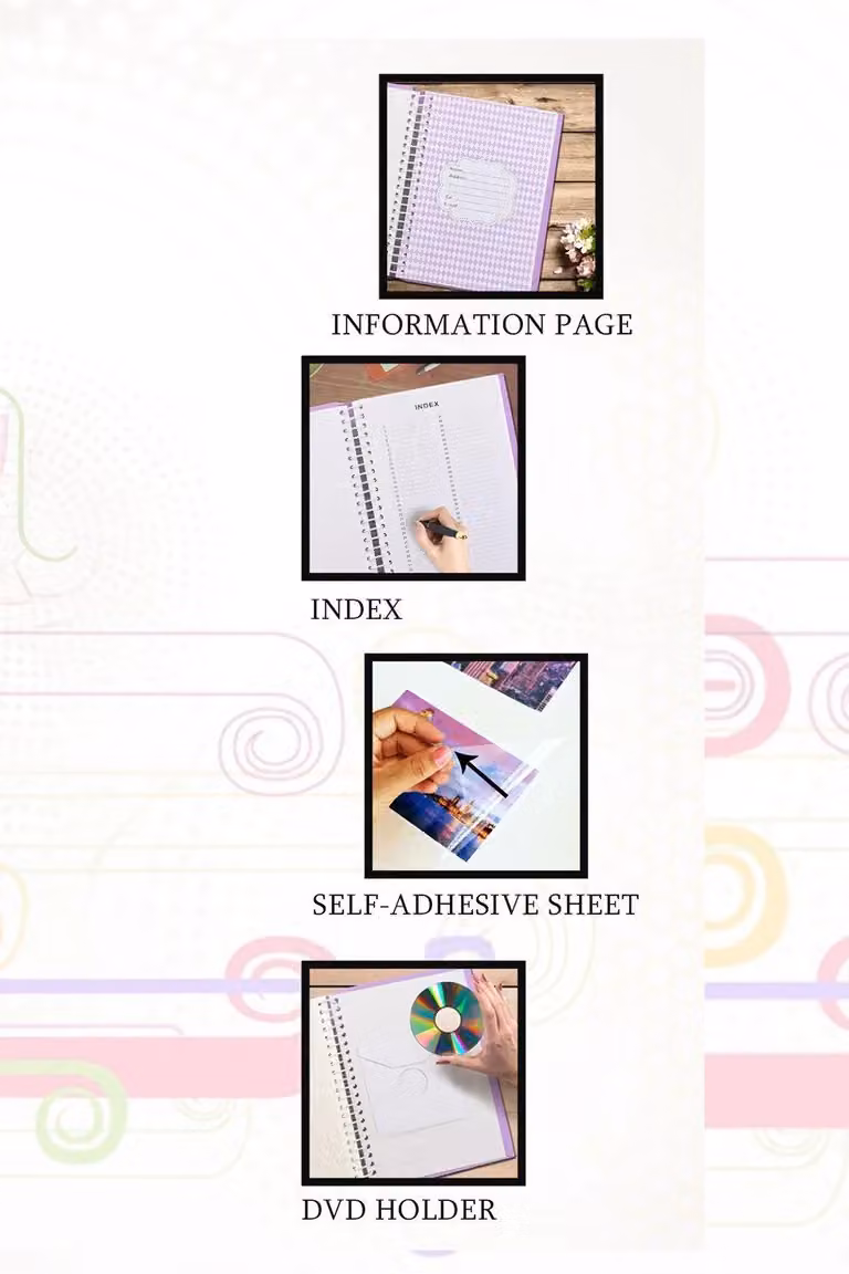 Arpan 2 Pack of Self Adhesive Large Photo Albums with Wiro Binder in Blue