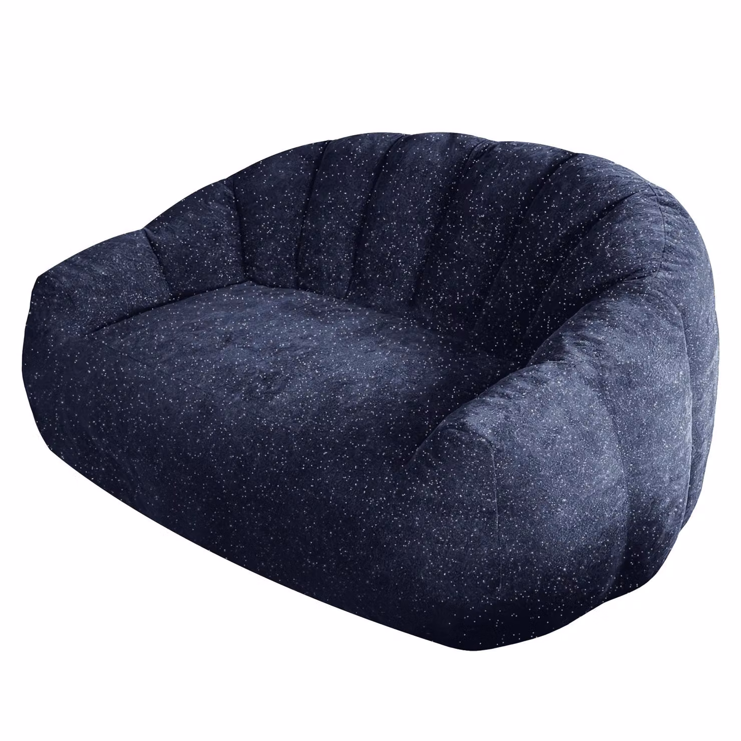 Aosom UK Plush 2-Seater Bean Bag Sofa with High Density Sponge in Blue, W: 98 cm, D: 140 cm, H: 61 cm – 2