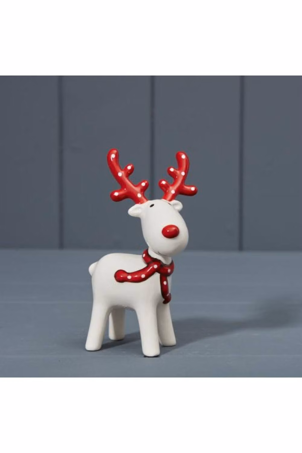KDMD Red and White Ceramic Reindeer Christmas Tabletop Figure – 2