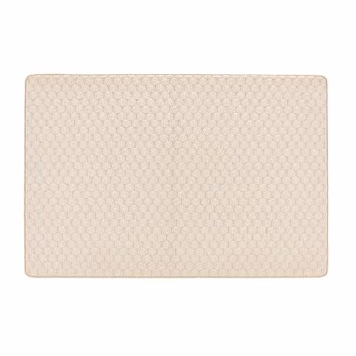 My Mat Sculptured Honeycomb Ivory Rug, W: 80 cm, L: 120 cm