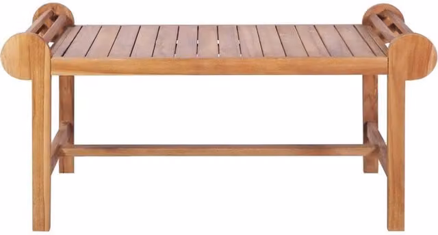 Berkfield Home Solid Teak Coffee Table in Brown, W/D/H: 100 x 50 x 45 cm