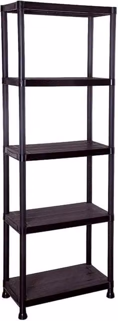 Kelvenix 5 Tier Black Plastic Storage Shelf Rack – 1