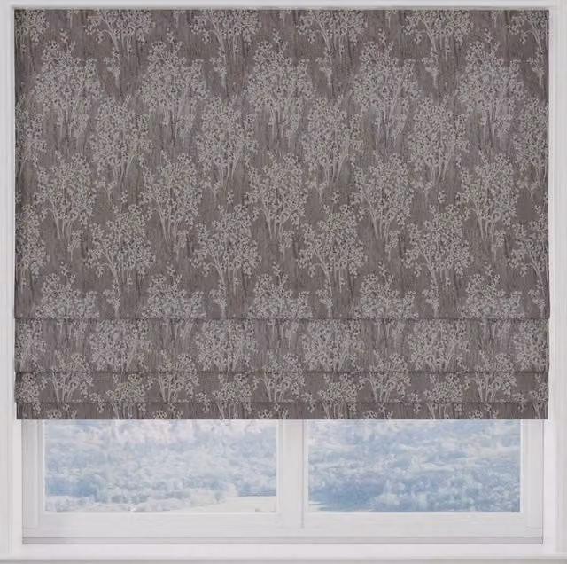 Terrys Chantilly Grey Floral Blackout Made to Measure Roman Blind