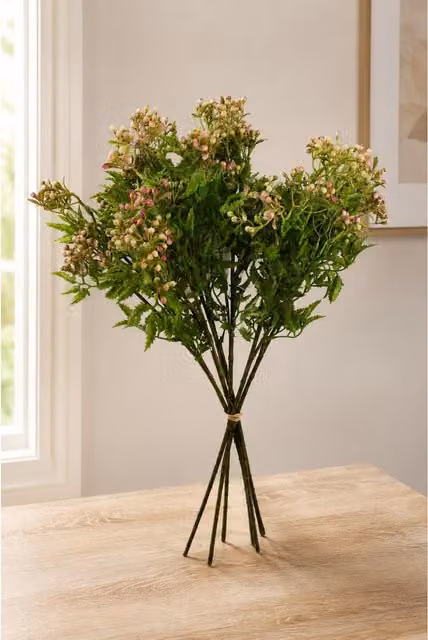Dyzi Pink Artificial Berry Foliage Stem, Height: 55 cm