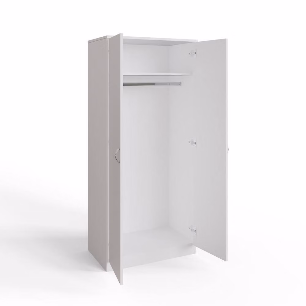 FWStyle Modern 2 Door Double Wardrobe in White – 2