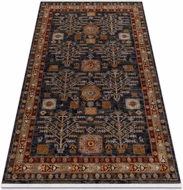 RugsX Blue Oriental Wool Keshan Rectangular Rug W: 160 cm, D: 230 cm – 1