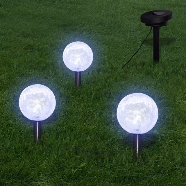 Berkfield Solar LED Garden Lights with Ground Spikes, 6 Pack, White – 1