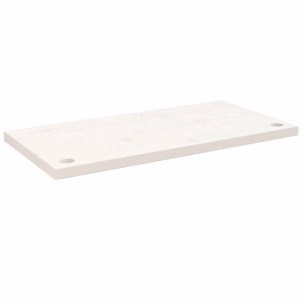 Berkfield Home White Solid Wood Pine Desk Top, W: 80 cm, D: 40 cm, H: 2.5 cm – 2