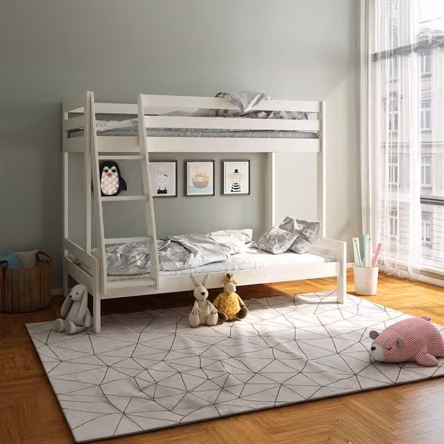 Noomi Nora Solid Wood Triple Bunk Bed in White