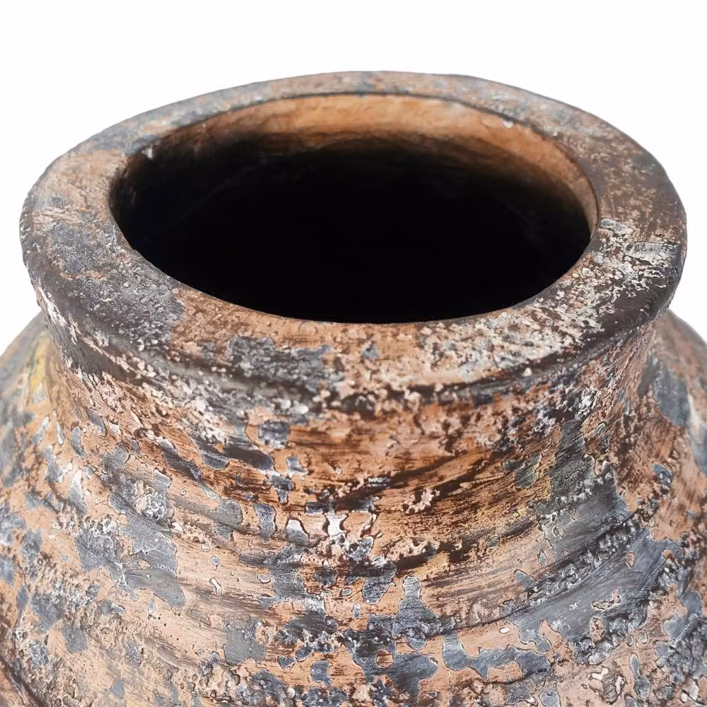 Botanik Aztec Geometric Composite Textured Vase in Brown, W/D/H: 40 x 32 x 40 cm – 4