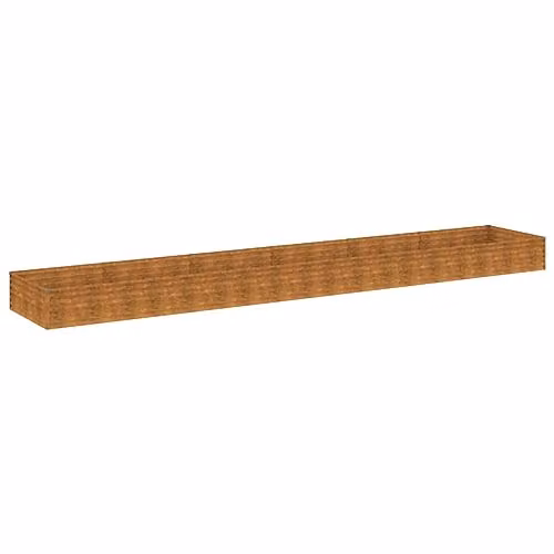 vidaXL Brown Corten Steel Raised Bed for Vegetable, Herb or Ornamental Gardens W: 579 cm, D: 100 cm, H: 36 cm