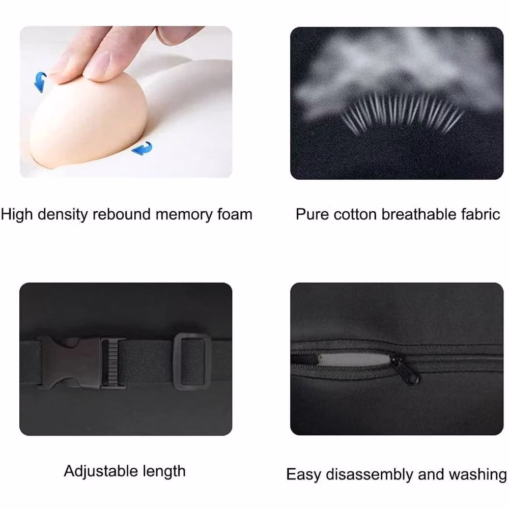 NESTLUNE Memory Foam Car Seat Headrest Pillow in Black – 3