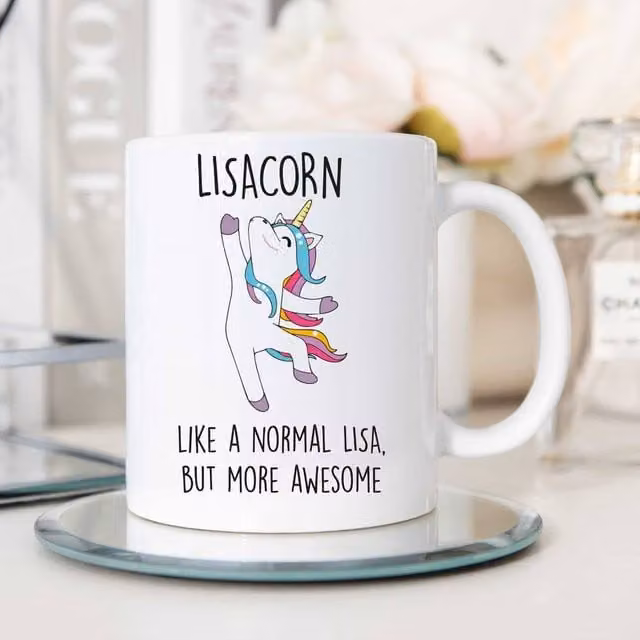 60 SECOND MAKEOVER Personalised Unicorn Mug in White