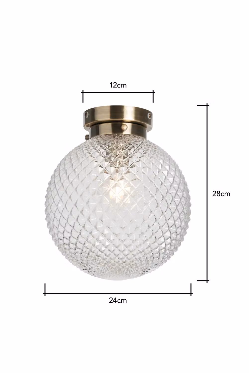 BHS Lighting Diana Antique Brass Flush Bathroom Ceiling Light in Gold – 3