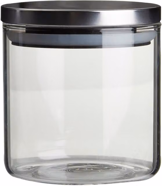 Orsina Freska Airtight Storage Jar, 550 ml, Transparent Glass with Silver Metallic Lid – 5