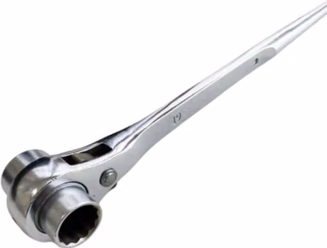 Garden Mile 19mm and 21mm Ratchet Podger Wrench in Silver