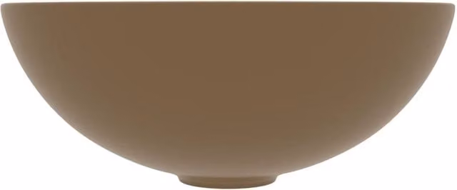 Berkfield Home Round Ceramic Countertop Bathroom Sink in Beige and Brown – 1
