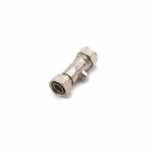 McAlpine Straight Service Valve 15mm x 1/2" in Silver Chrome
