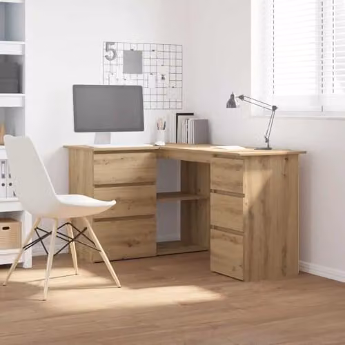 vidaXL Modern Corner Desk in Brown Engineered Wood W/D/H: 145 x 100 x 76 cm – 2