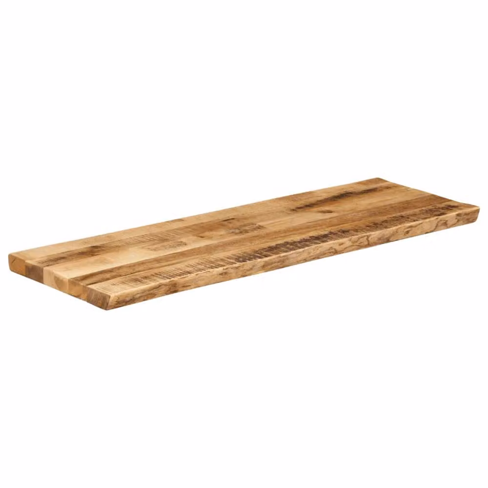Berkfield Home Table Top Live Edge Solid Wood Rough Mango in Brown W/D/H: 120 x 40 x 3.8 cm – 2