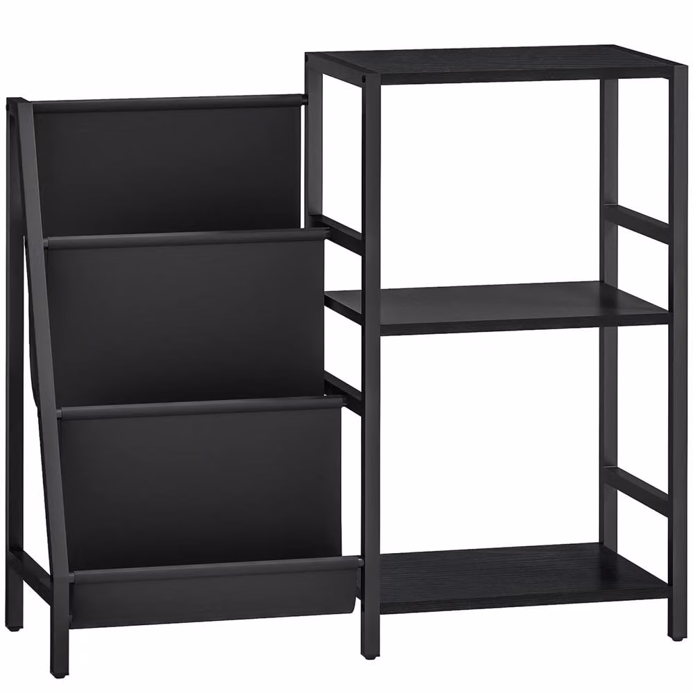 Wyld Haus Tapalo 3 Tier Black Wood Effect Record Player Stand Side Table – 2